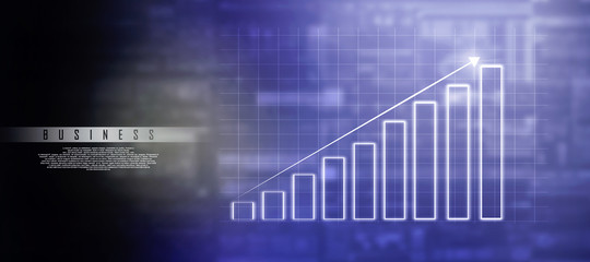 2d rendering Stock market online business concept. business Graph 