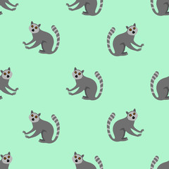 Seamless pattern with lemurs. Vector illustration.