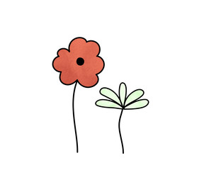 手書きの花や葉のイラストのセット 植物 おしゃれ かわいい 素材 自然 Wall Mural Yugoro 手書きの花や葉のイラストのセット 植物 おしゃれ かわいい 素材 自然 Wall Mural Yugoro