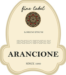 WINE LABEL AND SPARKLING PROSECCO VINEYARD GRAPES CHIANTI