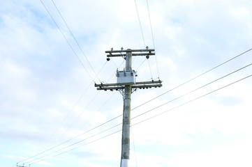 electric pole in the sky