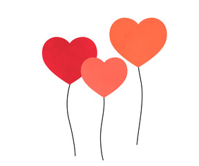 ハートのイラスト/かわいい/シンプル/風船/素材