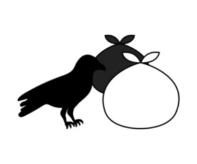 Fototapete カラスのシルエットイラスト アイコン 白黒 モノトーン Yugoro Fototapete カラスのシルエットイラスト アイコン 白黒 モノトーン Yugoro