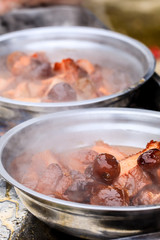 Pork braised in brown sauce, braised pork.chinese traditional cuisine.