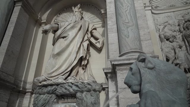 Roma, Italia. Fontana del Mos&egrave;. Mostra dell&rsquo;acqua Felice. Dettagli 