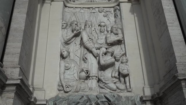 Roma, Italia. Fontana del Mos&egrave;. Mostra dell&rsquo;acqua Felice. Dettagli 
