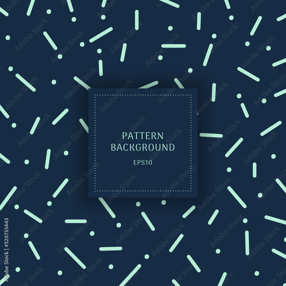 Poster abstract rounded line and dot pattern blue background.