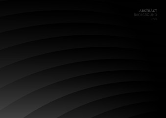 Abstract black and gray curve layer pattern background.