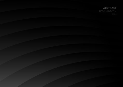 Abstract black and gray curve layer pattern background.