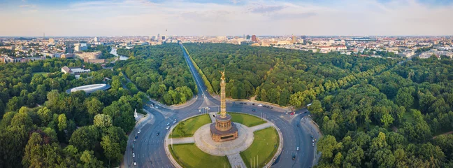 Fototapete Berlin Großes Berlin-Panorama - Siegessäule mit Blick auf die Stadt