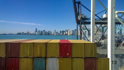 miami seen from the container docks