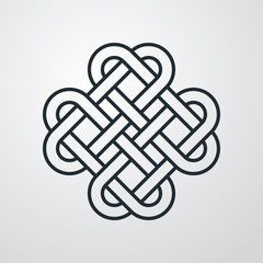 Icono plano lineal nudo chino en fondo gris © teracreonte