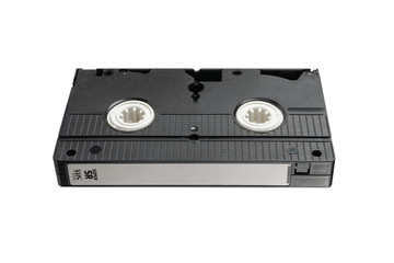 VHS video tape cassette isolated on white background