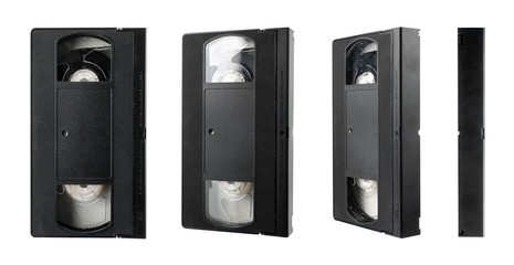 VHS video tape cassette isolated on white background