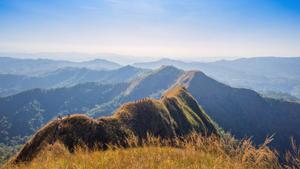 beautiful mountain in sunset at Thong Pha Phum National Park Kanchanaburi of Thailand name Khao...