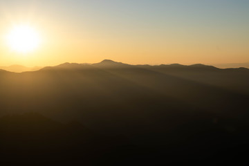 sunset in the mountains