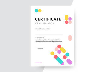 Certificate of appreciation template design. Elegant business diploma layout for training graduation or course completion. Vector background illustration.