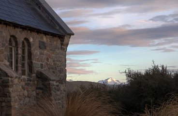 Lake Tekapo New Zealand. Church of the good shepperd