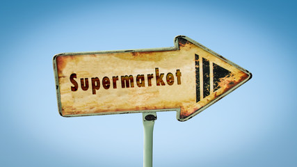 Street Sign to Supermarket
