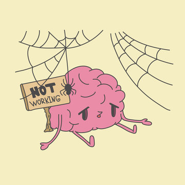 the brain is shrouded in a web and does not function