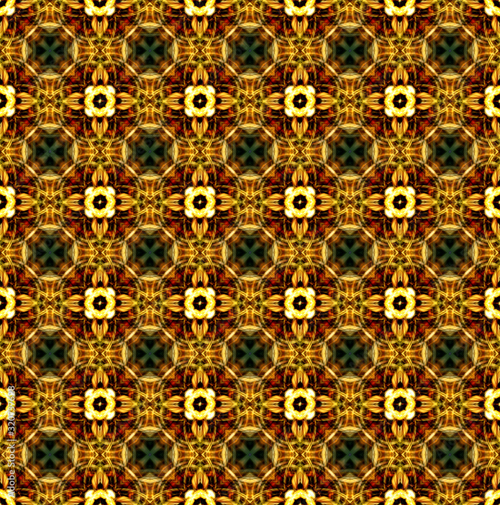 Poster pattern mandala kaleidoscope abstract geometric colorful seamless background . cross repeated square