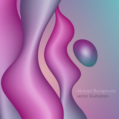 abstract liquid background, blue and pink gradient. Vector illustration