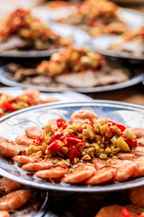 Delicious boiled shrimp cold dish,Chinese food.