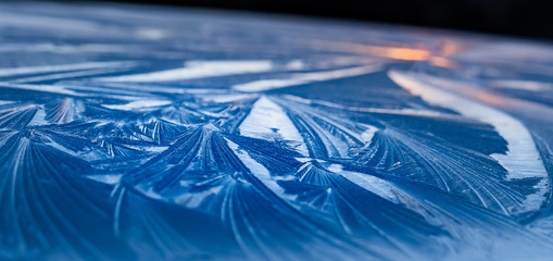 Frozen surface of a car during winter