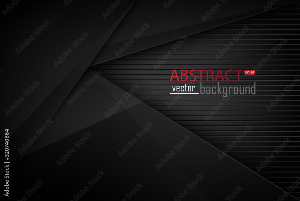 Poster abstract black layer layout paper material background 3d render blank space for text. vector illustr