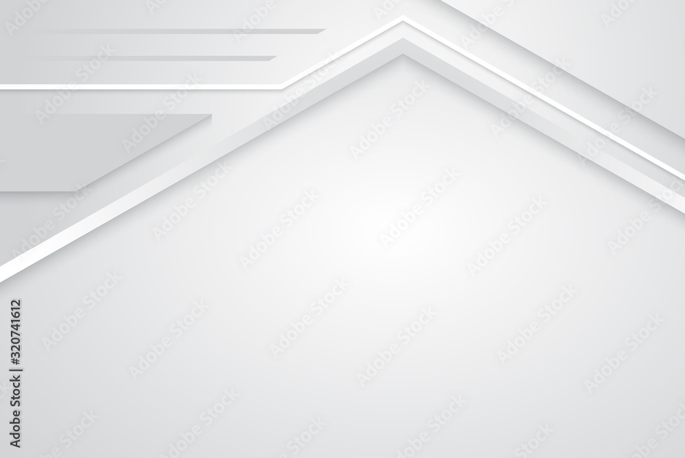 Poster abstract white and grey tech geometric modern vector background on white space for text and message 
