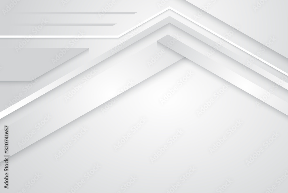 Aufkleber abstract white and grey tech geometric modern vector background on white space for text and message 