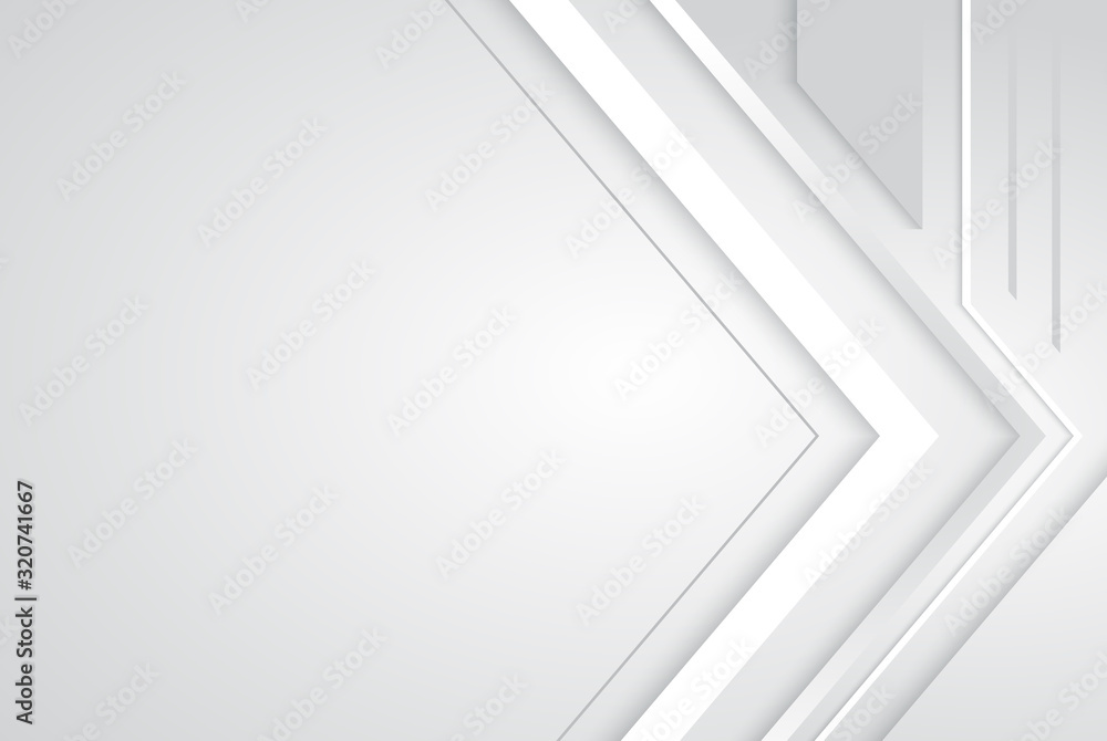 Poster abstract white and grey tech geometric modern vector background on white space for text and message 