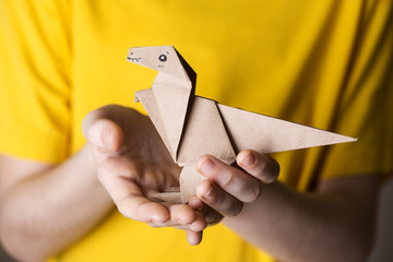 origami bird made of colored paper