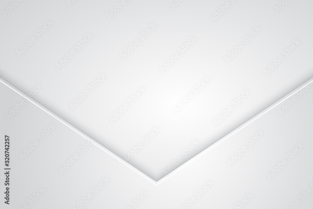 Poster abstract white and grey tech geometric modern vector background on white space for text and message 
