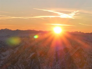 Sonnenaufgang auf der Zugspitze