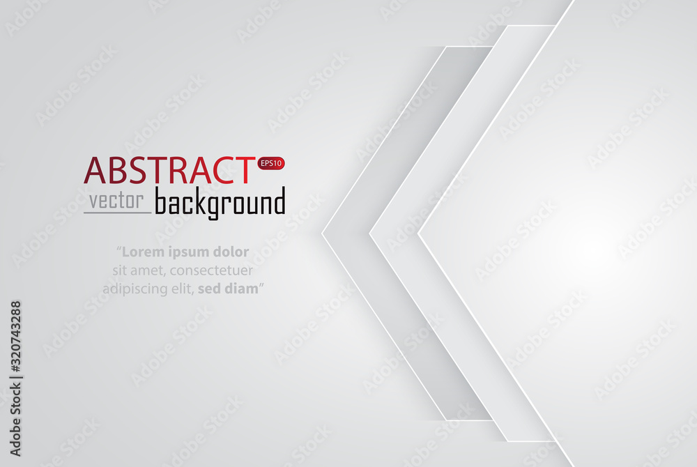 Poster abstract white and grey tech geometric modern vector background on white space for text and message 