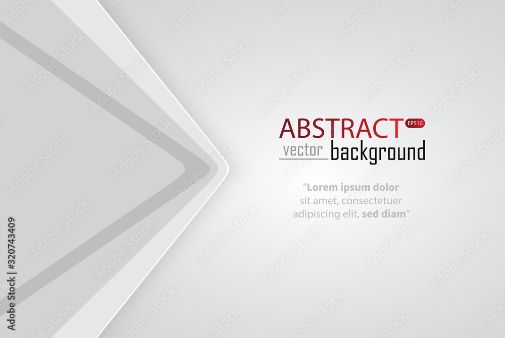 Aufkleber abstract white and grey tech geometric modern vector background on white space for text and message 