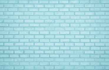 Pastel Blue and White brick wall texture background. Brickwork painted of blue color interior rock...