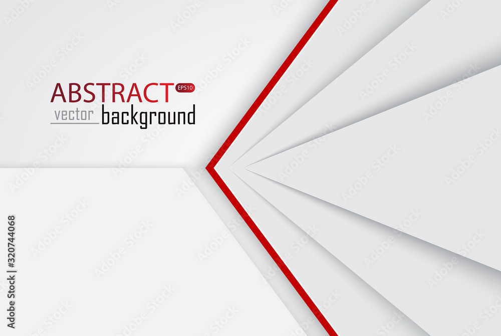 Poster abstract white grey and red tech geometric modern vector background on white space for text and mess