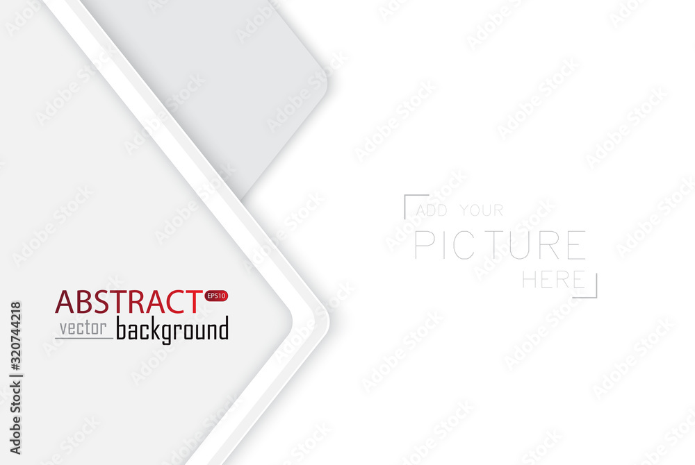 Poster abstract white and grey tech geometric modern vector background on white space for text and message 
