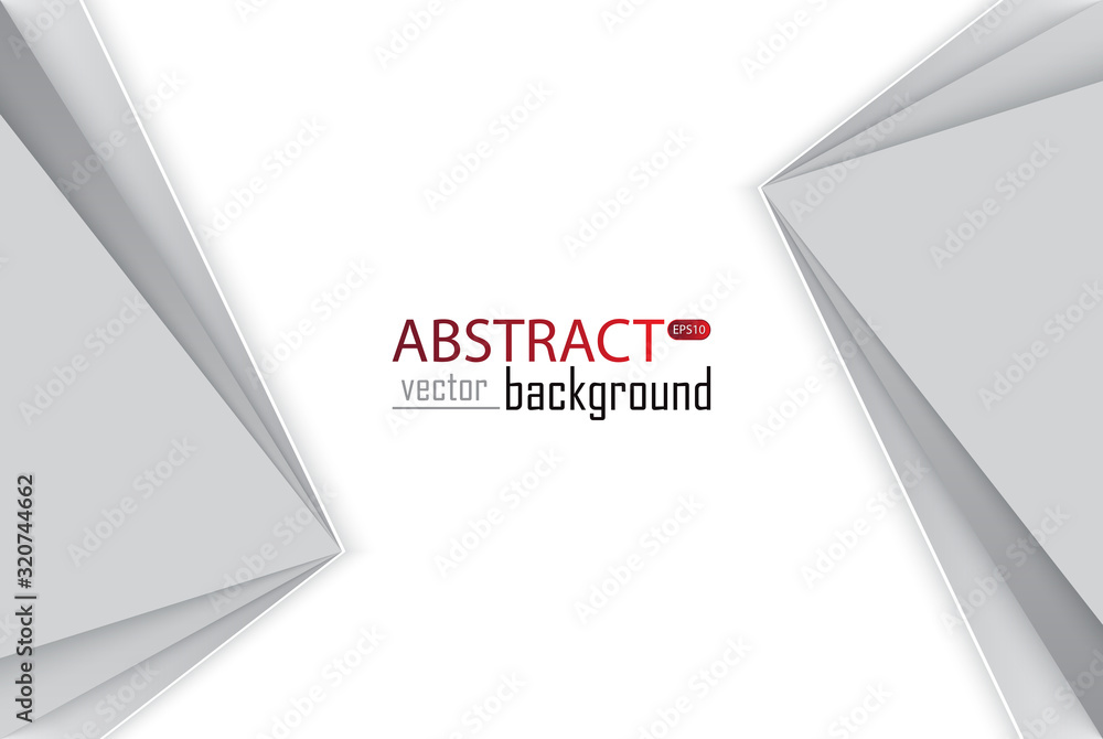 Poster abstract white and grey tech geometric modern vector background on white space for text and message 