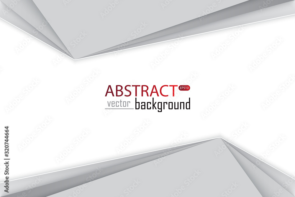 Poster abstract white and grey tech geometric modern vector background on white space for text and message 