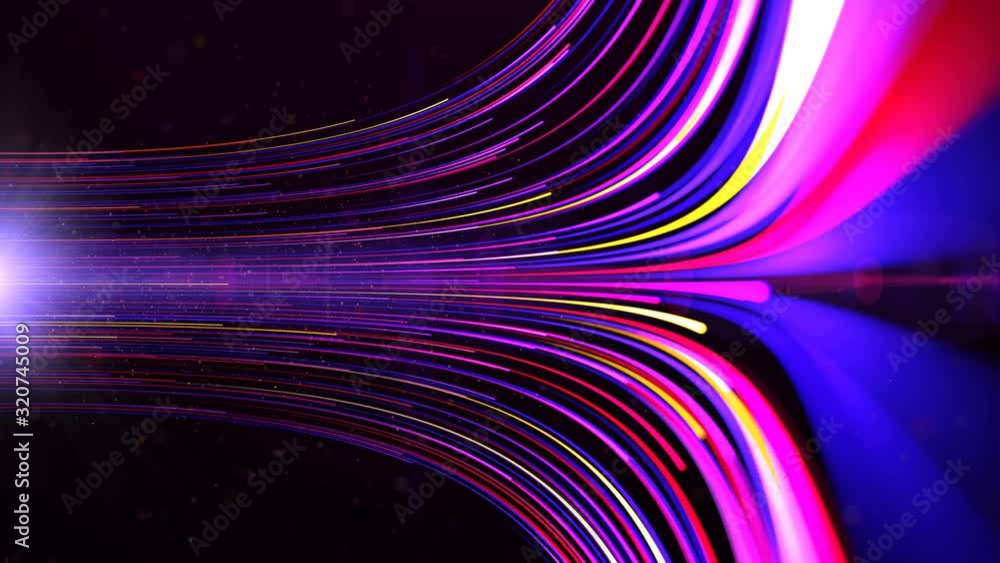 Aufkleber 3d rendering. animation of horizontal glow colorful line digital technology. futuristic technology a