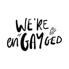 Fototapeta premium Wedding gay signs. Hand lettering for your design.