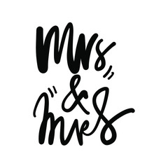 Fototapeta premium Wedding gay signs. Hand lettering for your design.