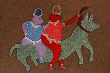 Bhil tribal painting, Bhopal, Madhya Pradesh, India