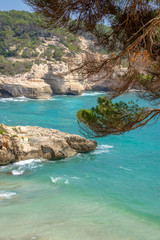 Cala Mitjana and Cala Mitjaneta in Menorca, Balearic islands, Spain