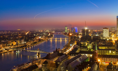 Fototapeta na wymiar cityscape of Frankfurt am Main city at sunset