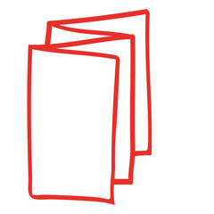 Handgezeichnetes Leporello in rot