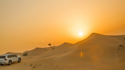 Fototapeta na wymiar Desert Sand Dunes and People